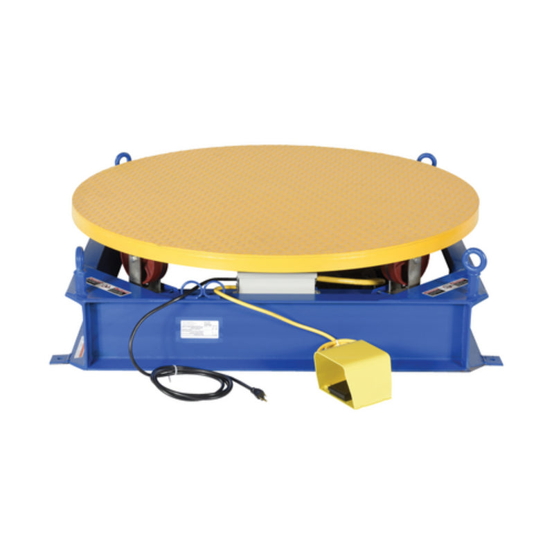 Vestil Steel Electric Hydraulic Stand Alone Powered Carousel 4,000 Lb. Capacity Blue / Yellow - STPC-EHD