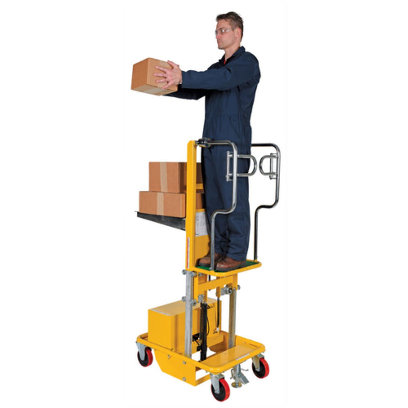 Vestil Steel Electric Lift Manual Drive Order Picker 440 Lb. Capacity Yellow - EOP-440