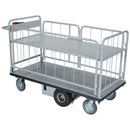 Vestil Steel Electric Material Handling Cart with Sides 1 Shelf 28 In. x 60 In. 500 Lb. Capacity Gray - EMHC-2860-3