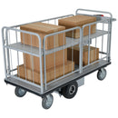 Vestil Steel Electric Material Handling Cart with Sides 1 Shelf 28 In. x 60 In. 500 Lb. Capacity Gray - EMHC-2860-3