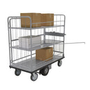 Vestil Steel Electric Material Handling Cart with Sides 2 Shelves 28 In. x 60 In. 500 Lb. Capacity Gray - EMHC-2860-4