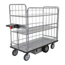 Vestil Steel Electric Material Handling Cart with Sides 2 Shelves 28 In. x 60 In. 500 Lb. Capacity Gray - EMHC-2860-4