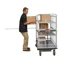 Vestil Steel Electric Material Handling Cart with Sides 2 Shelves 28 In. x 60 In. 500 Lb. Capacity Gray - EMHC-2860-4