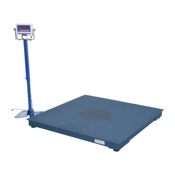 Vestil Steel Electronic Digital Floor Scale 48 In. x 48 In. x 4-1/2 In. 10,000 Lb. Capacity Blue - SCALE-S-CFT-44-10K