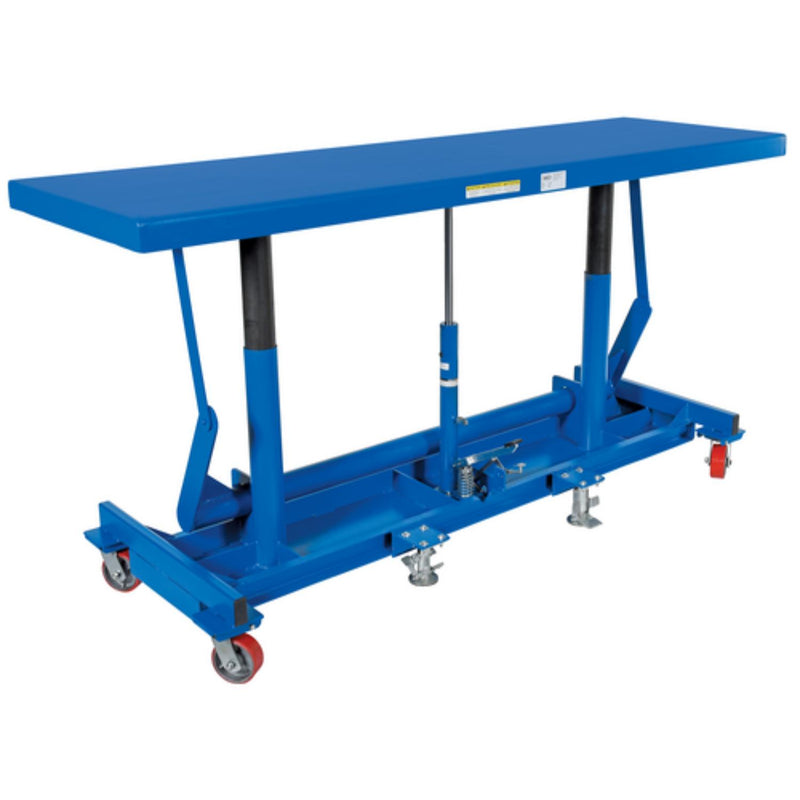 Vestil Steel Ergonomic Long Deck Cart 30 In. x 96-1/4 In. x 31 In. 2,000 Lb. Capacity Blue - LDLT-3096