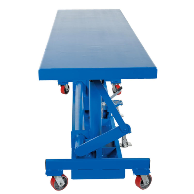 Vestil Steel Ergonomic Long Deck Cart 30 In. x 96-1/4 In. x 31 In. 2,000 Lb. Capacity Blue - LDLT-3096