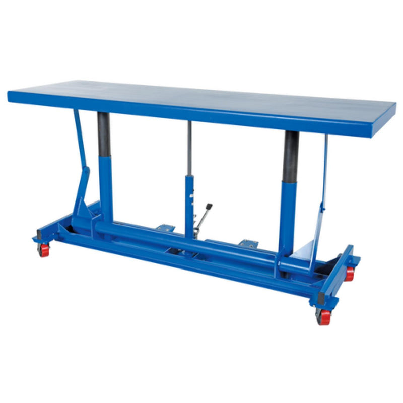 Vestil Steel Ergonomic Long Deck Cart 30 In. x 96-1/4 In. x 31 In. 2,000 Lb. Capacity Blue - LDLT-3096