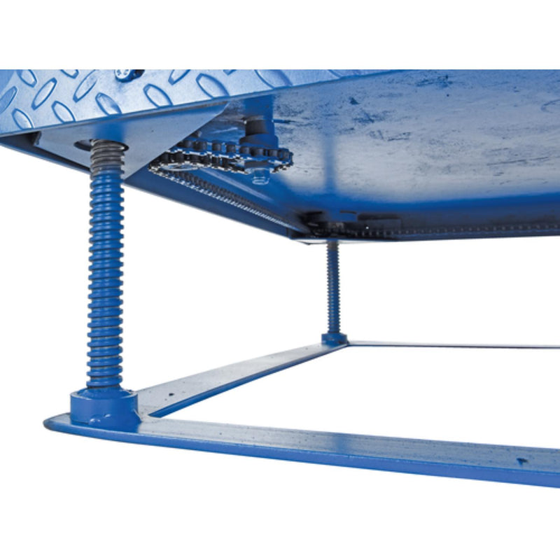 Vestil Steel Ergonomic Post-Crank Worker Platform 72 In. x 36 In. x 65-5/8 In. 500 Lb. Capacity Blue - POS-3672