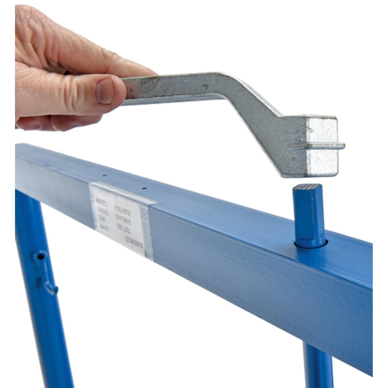 Vestil Steel Ergonomic Post-Crank Worker Platform 72 In. x 36 In. x 65-5/8 In. 500 Lb. Capacity Blue - POS-3672