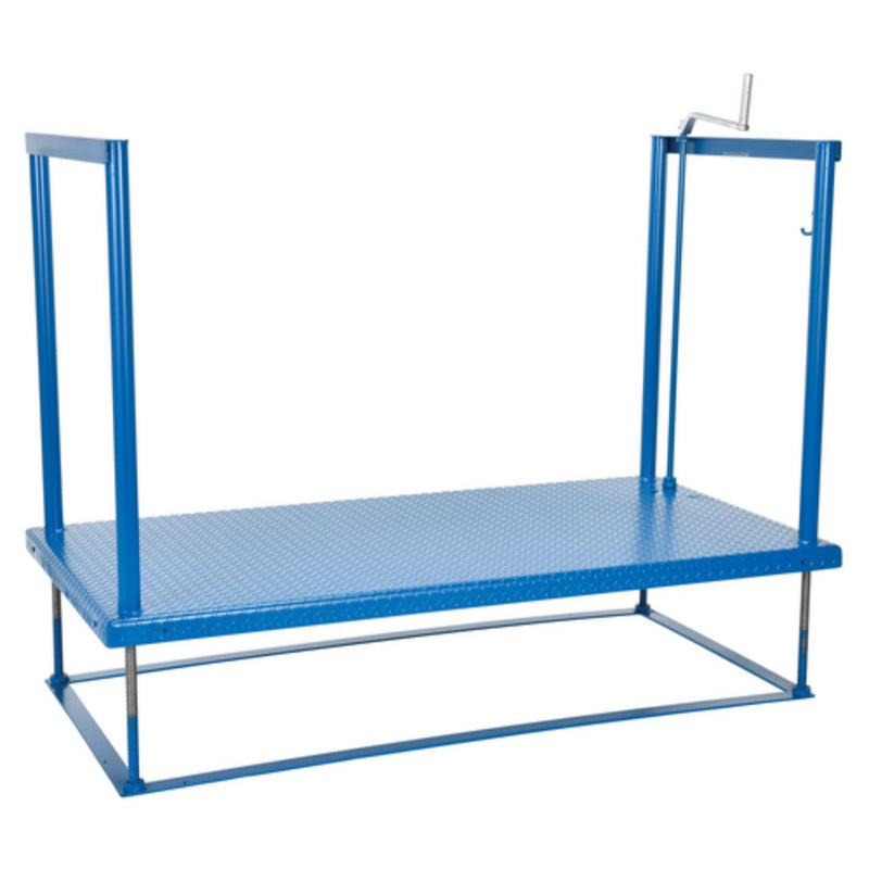 Vestil Steel Ergonomic Post-Crank Worker Platform 72 In. x 36 In. x 65-5/8 In. 500 Lb. Capacity Blue - POS-3672