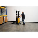 Vestil Steel Fixed Stacker with Powered Lift 63 In. Raised Height 2,000 Lb. Capacity Yellow - SL-63-FF