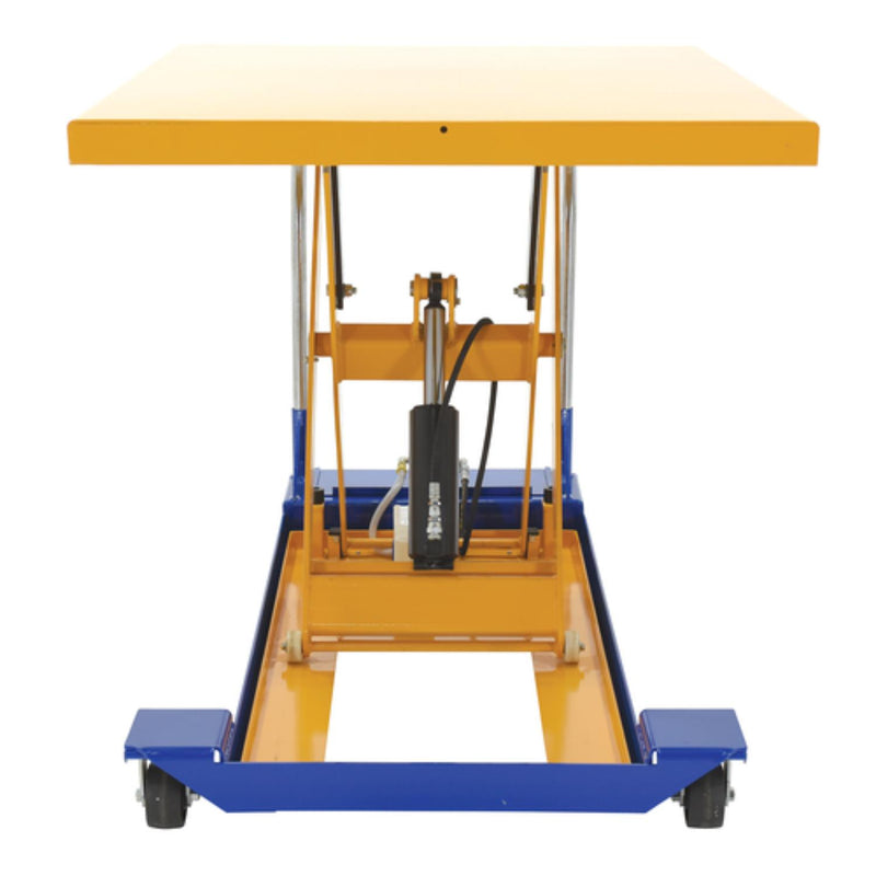 Vestil Steel Foot Pump Powered Scissor Cart 48 In. x 40 In. 1500 Lb. Capacity Blue / Yellow - CART-40-15-M