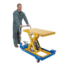 Vestil Steel Foot Pump Scissor Cart 36 In. x 24 In. 1000 Lb. Capacity Blue / Yellow - CART-23-10-M