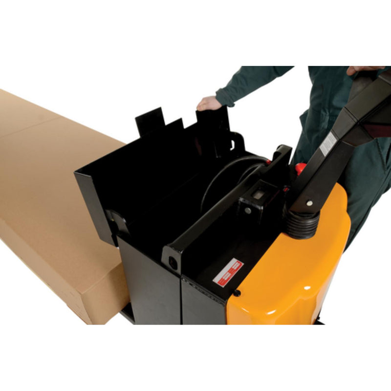 Vestil Steel Fully Powered Electric Pallet Truck with Rider Platform 27 In. x 96 In. 4500 Lb. Capacity Black - EPT-2796-45