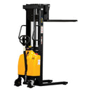 Vestil Steel Hand Pump DC Powered Stacker with Fixed Forks and Legs 63 In. Raised Height 2,000 Lb. Capacity Black / Yellow - SE/HP-63