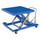 Vestil Steel Heavy Duty Low Profile Scissor Lift Carts with Foot Pump 42 In. x 42 In. 2000 Lb. Capacity Blue - CART-LP-2000-4242-FP
