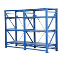 Vestil Steel Heavy Duty Roll-Out Shelving 32L X 120W X 80H 6,000 Lb. Capacity Blue - VRSOR-120