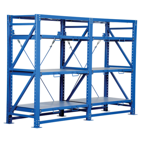Vestil Steel Heavy Duty Roll-Out Shelving 32L X 120W X 80H 6,000 Lb. Capacity Blue - VRSOR-120