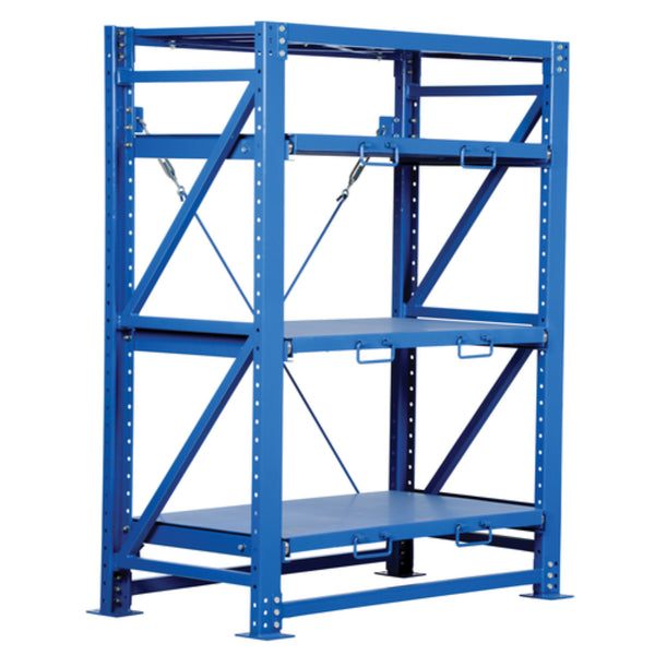 Vestil Steel Heavy Duty Roll-Out Shelving 32L X 60W X 80H 6,000 Lb. Capacity Blue - VRSOR-60