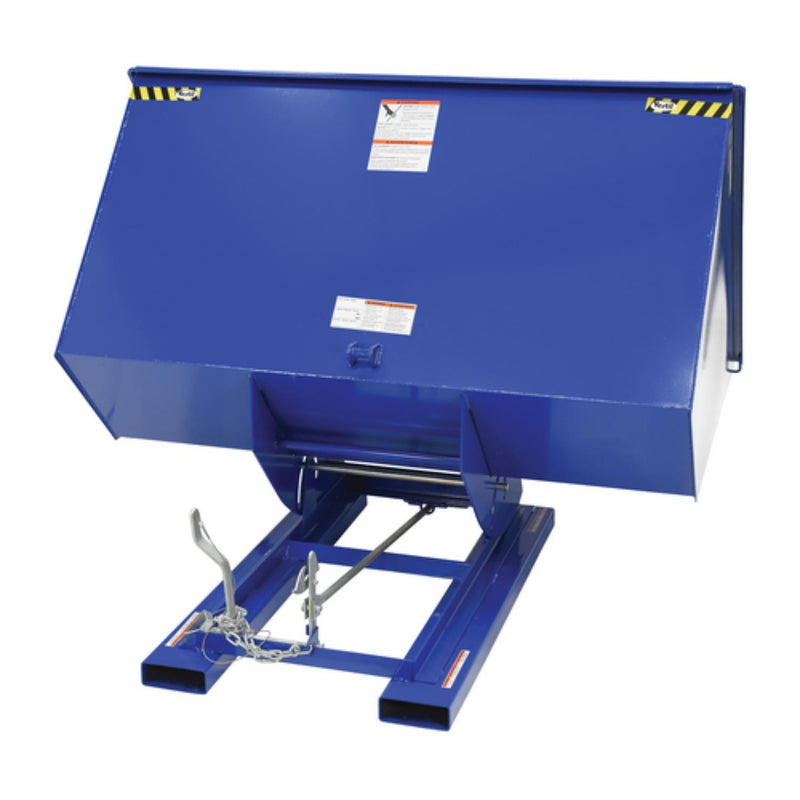 Vestil Steel Heavy Duty Self Dumping Hopper 3 Cubic Yard 6000 Lb. Capacity Blue - D-300-HD