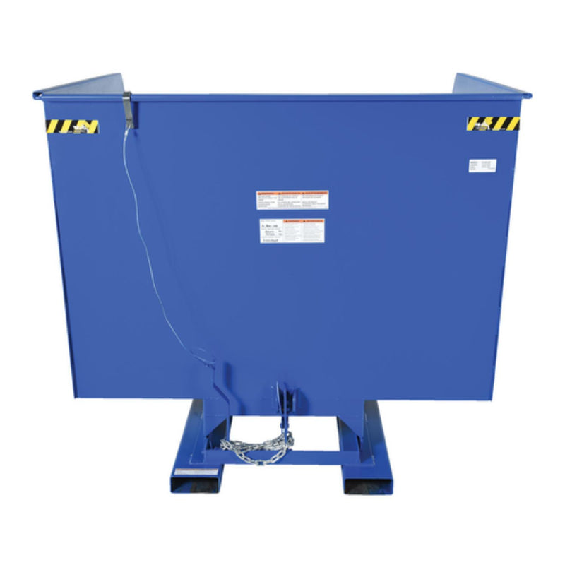 Vestil Steel Heavy Duty Self Dumping Hopper 4 Cubic Yard 6000 Lb. Capacity Blue - D-400-HD
