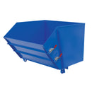 Vestil Steel Heavy Duty Self Dumping Hopper with Fold Down Front 1-1/2 Cubic Yard 6000 Lb. Capacity Blue - HDROP-150-HD