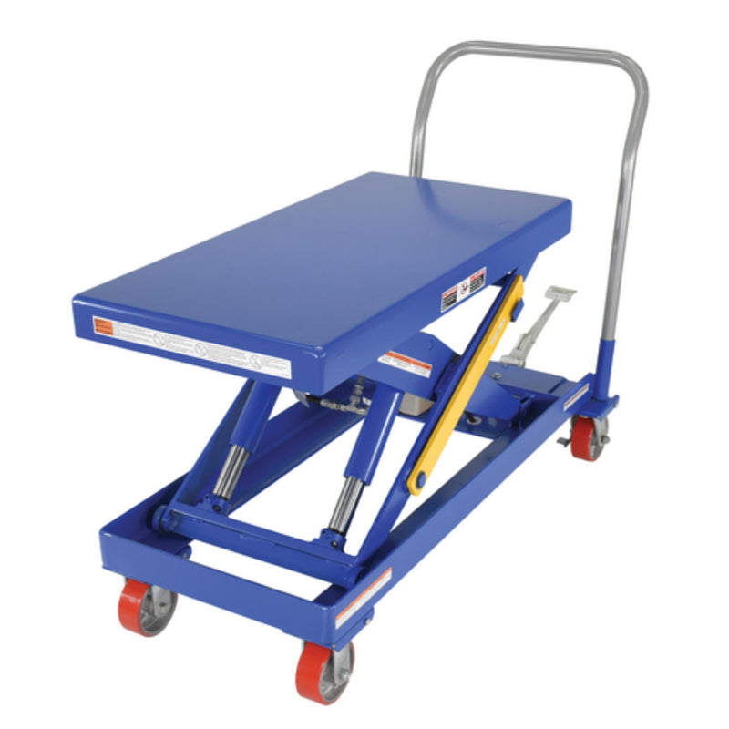 Vestil Steel Foot Pump Hydraulic Elevating Cart 20 In. x 40 In. 2500 Lb. Capacity Blue - CART-2500-2040-FP