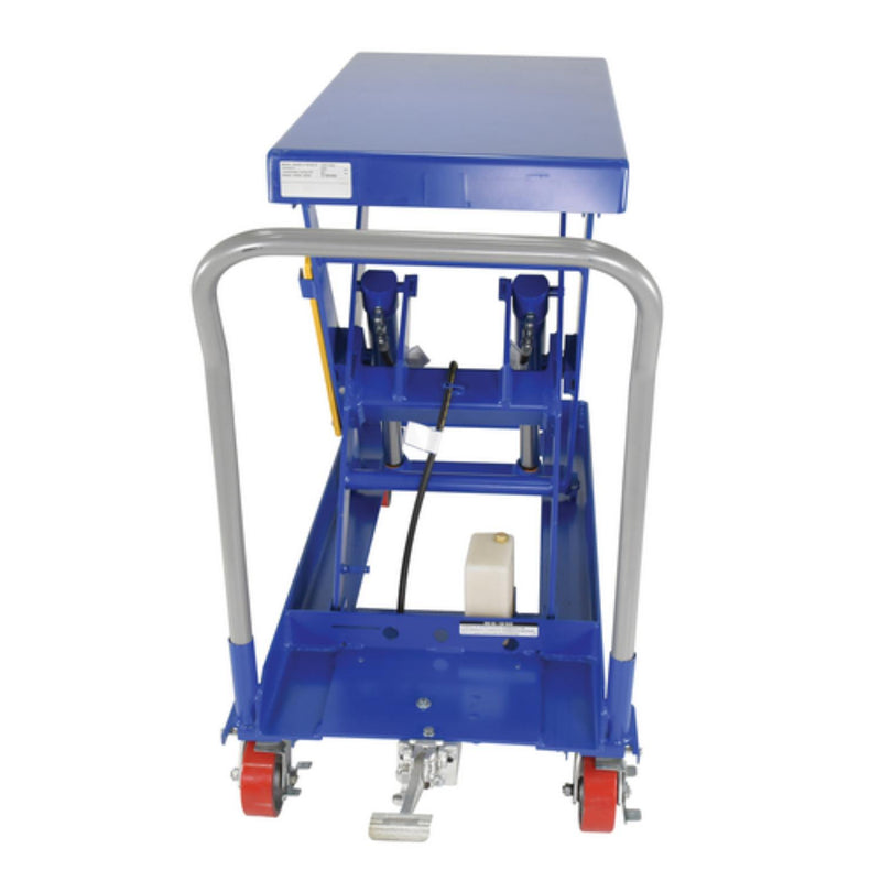 Vestil Steel Hydraulic Elevating Cart with Foot Pump 20 In. x 40 In. 2000 Lb. Capacity Blue - CART-2000-2040-FP