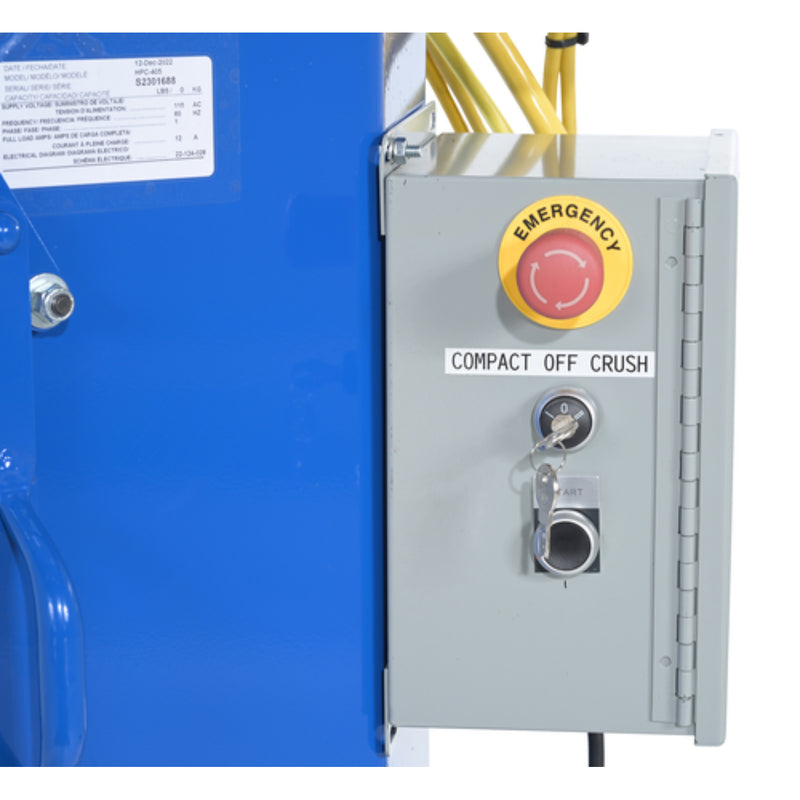 Vestil Steel Hydraulic Pail Crusher 5 Gallon Capacity Blue - HPC-405