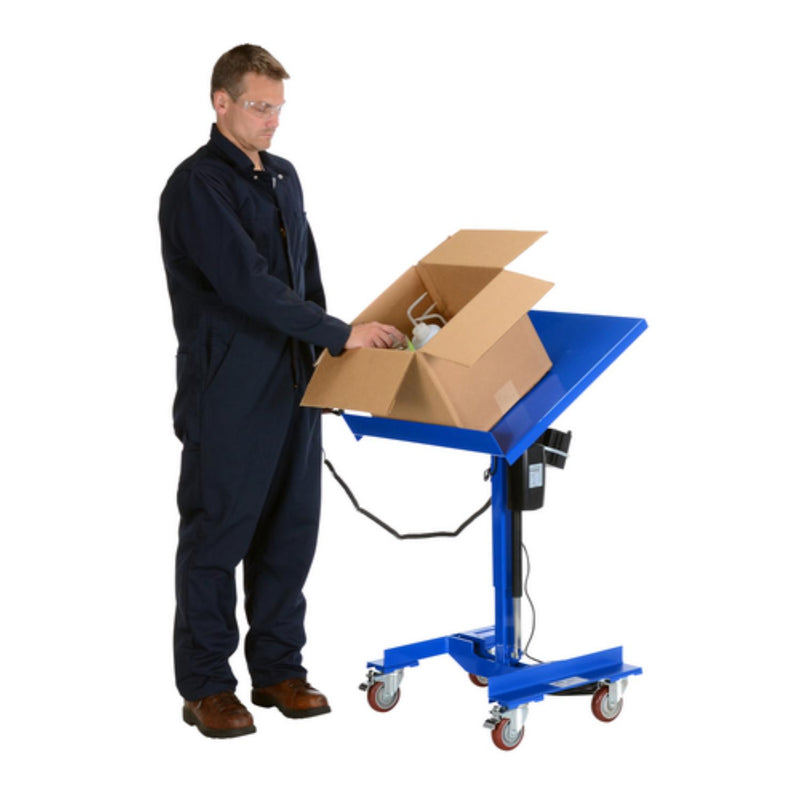 Vestil Steel Linear Actuated Tilt Table 24 In. x 24 In. 300 Lb. Capacity Blue - WT-2424-LA