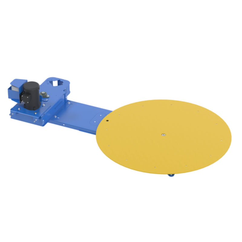 Vestil Steel Low Profile Powered Carousel 50 In. Table Diameter 4000 Lb. Capacity Blue / Yellow - POW-CAR-50