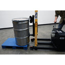 Vestil Steel Manual Drive Manual Lift Counter Balanced Drum Stacker 52 In. x 26 In. x 58 In. 700 Lb. Capacity Yellow - DRLT-CB-54-MDML