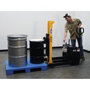 Vestil Steel Manual Drive Manual Lift Counter Balanced Drum Stacker 52 In. x 26 In. x 58 In. 700 Lb. Capacity Yellow - DRLT-CB-54-MDML