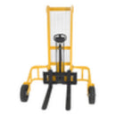 Vestil Steel Manual Rough Terrain Stacker 62 In. Raised Height 2,000 Lb. Capacity Yellow - RT-MS-62-AF