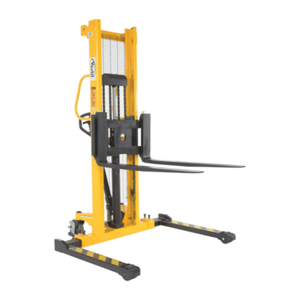 Vestil Steel Manual Stacker Adjustable Forks/Legs 2,000 Lb. Capacity Black / Yellow - VHPS-2000-AA