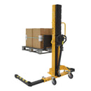Vestil Steel Manual Stacker Narrow Mast Adjustable Forks/Legs 1,000 Lb. Capacity Black / Yellow - VHPS-NM-1000-AA