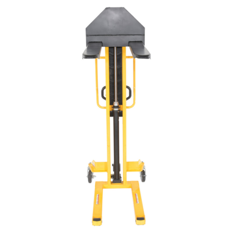 Vestil Steel Manual Stacker Narrow Mast Fixed Forks/Legs 1,000 Lb. Capacity Black / Yellow - VHPS-NM-1000-FF