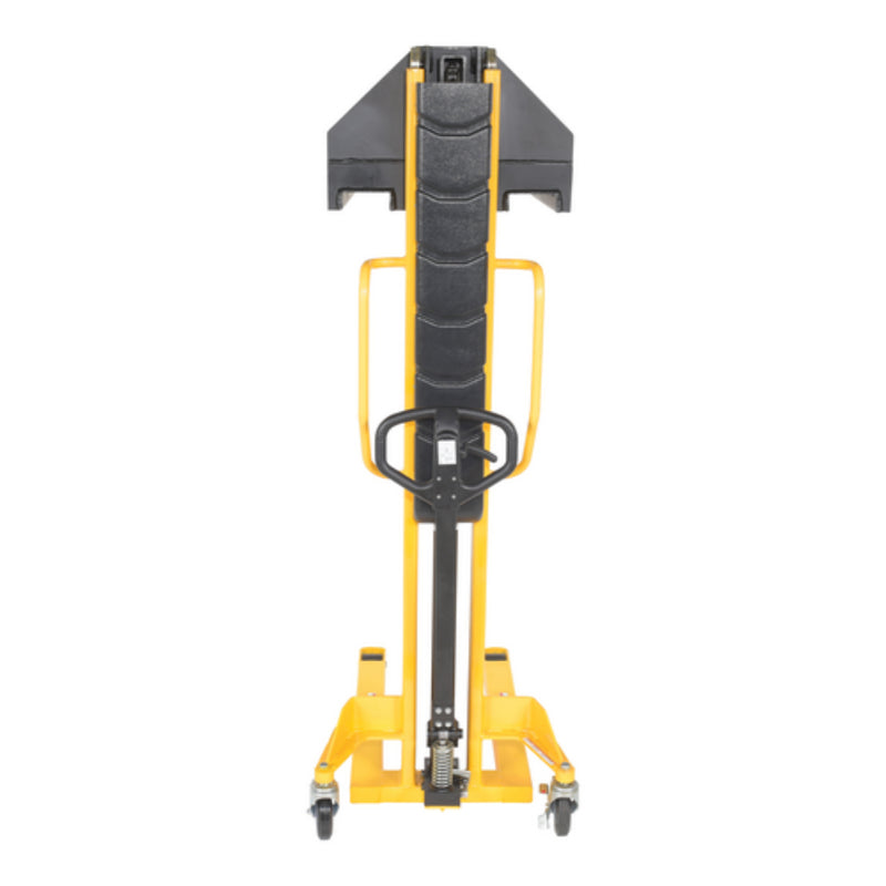 Vestil Steel Manual Stacker Narrow Mast Fixed Forks/Legs 1,000 Lb. Capacity Black / Yellow - VHPS-NM-1000-FF