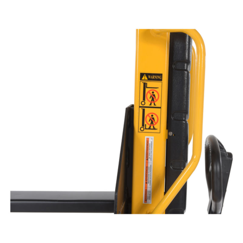 Vestil Steel Manual Stacker Narrow Mast Fixed Forks/Legs 1,000 Lb. Capacity Black / Yellow - VHPS-NM-1000-FF