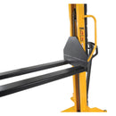 Vestil Steel Manual Stacker Narrow Mast Fixed Forks/Legs 1,000 Lb. Capacity Black / Yellow - VHPS-NM-1000-FF