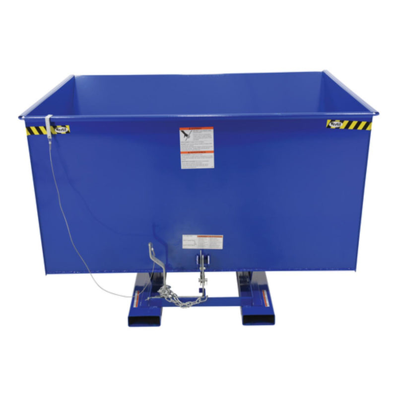 Vestil Steel Medium Duty Self Dumping Hopper 3 Cubic Yard 4000 Lb. Capacity Blue - D-300-MD