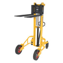 Vestil Steel Narrow Manual Rough Terrain Stacker 60 In. Raised Height 1,500 Lb. Capacity Yellow/Black - RT-NMS-60-AF