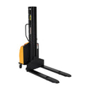 Vestil Steel Narrow Mast Stacker DC Powered 118 In. Raised Height Fixed Forks 45 In. Fork Width 1,500 Lb. Capacity Yellow - SLNM-118-FF