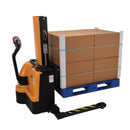 Vestil Steel Narrow Mast Stacker DC Powered 43 In. Raised Height Adjustable Forks and Support Legs 3,000 Lb. Capacity Black / Yellow - SNM3-43-AA