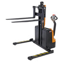 Vestil Steel Narrow Mast Stacker DC Powered 43 In. Raised Height Adjustable Forks and Support Legs 3,000 Lb. Capacity Black / Yellow - SNM3-43-AA