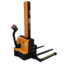 Vestil Steel Narrow Mast Stacker DC Powered 62 In. Raised Height Adjustable Forks and Support Legs 1,500 Lb. Capacity Black / Yellow - SNM15-62-AA