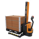 Vestil Steel Narrow Mast Stacker DC Powered 62 In. Raised Height Adjustable Forks and Support Legs 1,500 Lb. Capacity Black / Yellow - SNM15-62-AA