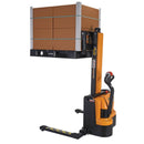 Vestil Steel Narrow Mast Stacker DC Powered 62 In. Raised Height Adjustable Forks and Support Legs 2,200 Lb. Capacity Black / Yellow - SNM-62-AA