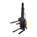 Vestil Steel Narrow Mast Stacker DC Powered 63 In. Raised Height Fixed Forks 30 In. Fork Width 1,000 Lb. Capacity Yellow - SLNM-63-FF