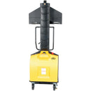 Vestil Steel Narrow Mast Stacker DC Powered 63 In. Raised Height Fixed Forks 36 In. Fork Width 1,500 Lb. Capacity Yellow - SLNM15-63-FF